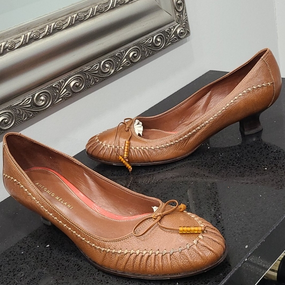 ANTONIO MELANI LEATHER SHOES SZ 9 - Picture 2 of 9